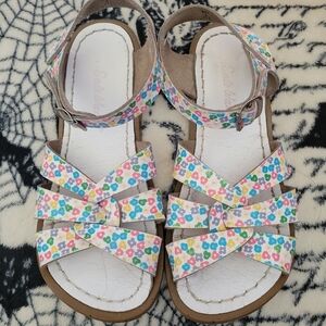 Flower print Salt Water Sandals, big kids size 2